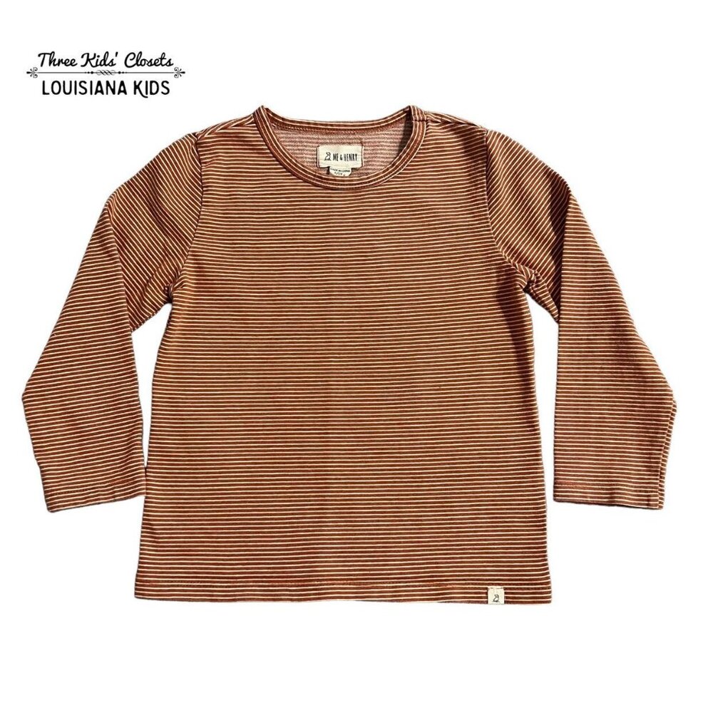 Me & Henry 4/5Y Rust Striped Shirt